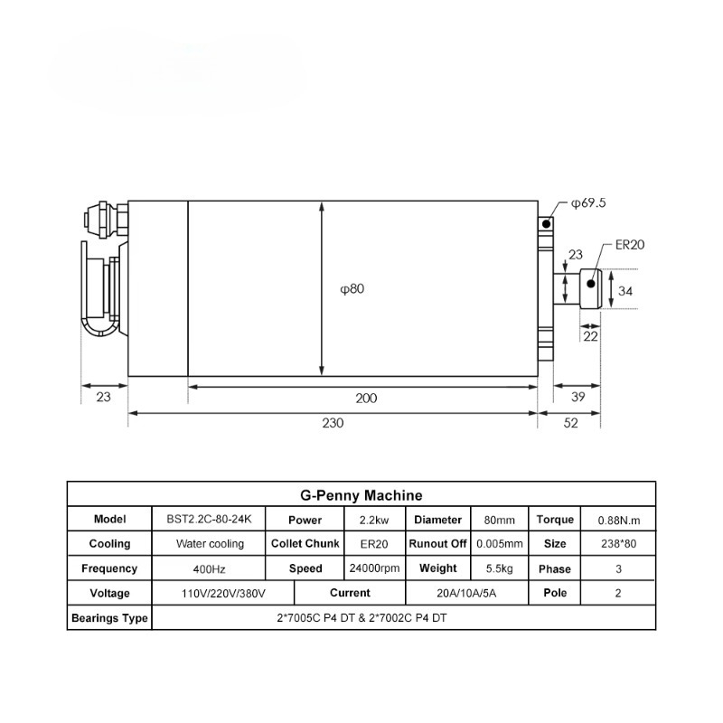 G-페니 CNC 세트, 2.2kW 수냉식 스핀들 모터, - 2.2Kw Water Cooled Spindle Kit Vfd 리뷰 및 가격
